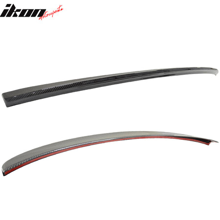 IKON MOTORSPORTS, Trunk Spoiler Compatible With 2012-2014 Audi A6 C7 , Matte Carbon Fiber D Style Rear Spoiler Wing, 2013