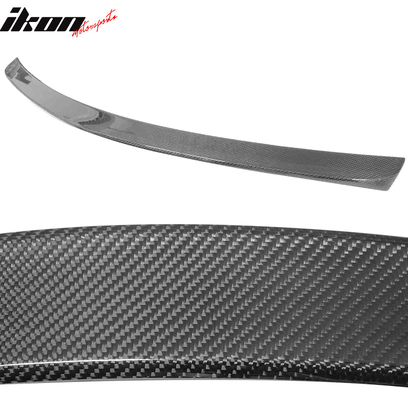 IKON MOTORSPORTS, Trunk Spoiler Compatible With 2012-2015 Mercedes-Benz C Class W204 2Dr Coupe C204, Matte Carbon Fiber AMG Style Rear Spoiler Wing, 2013 2014