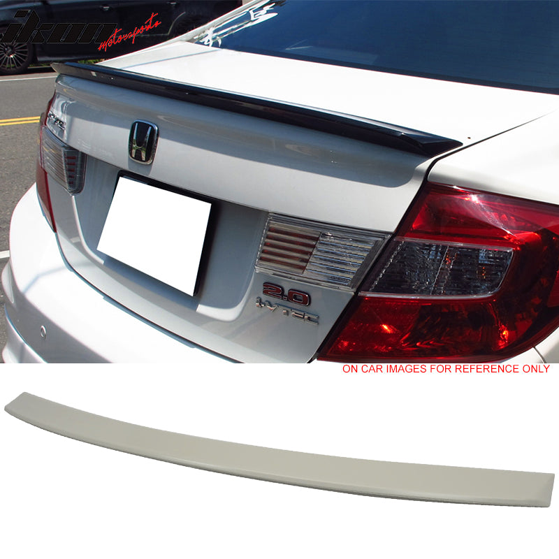 2012-2015 Honda Civic 9th Gen 4Dr Painted #NH788P White Trunk Spoiler