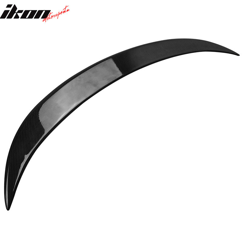IKON MOTORSPORTS, Trunk Spoiler Compatible With 2004-2008 BMW E63 6-Series Coupe , Matte Carbon Fiber V Style Rear Spoiler Wing, 2005 2006 2007