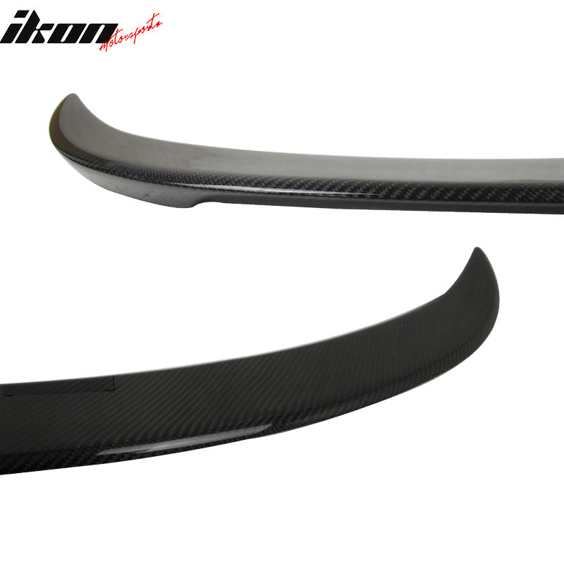 IKON MOTORSPORTS, Trunk Spoiler Compatible With 2004-2008 BMW E63 6-Series Coupe , Matte Carbon Fiber V Style Rear Spoiler Wing, 2005 2006 2007