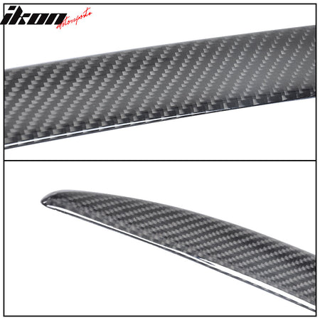 IKON MOTORSPORTS, Trunk Spoiler Compatible With 2002-2008 BMW E65 7 Series , Matte Carbon Fiber M-Tech Style Rear Spoiler Wing, 2003 2004 2005 2006 2007