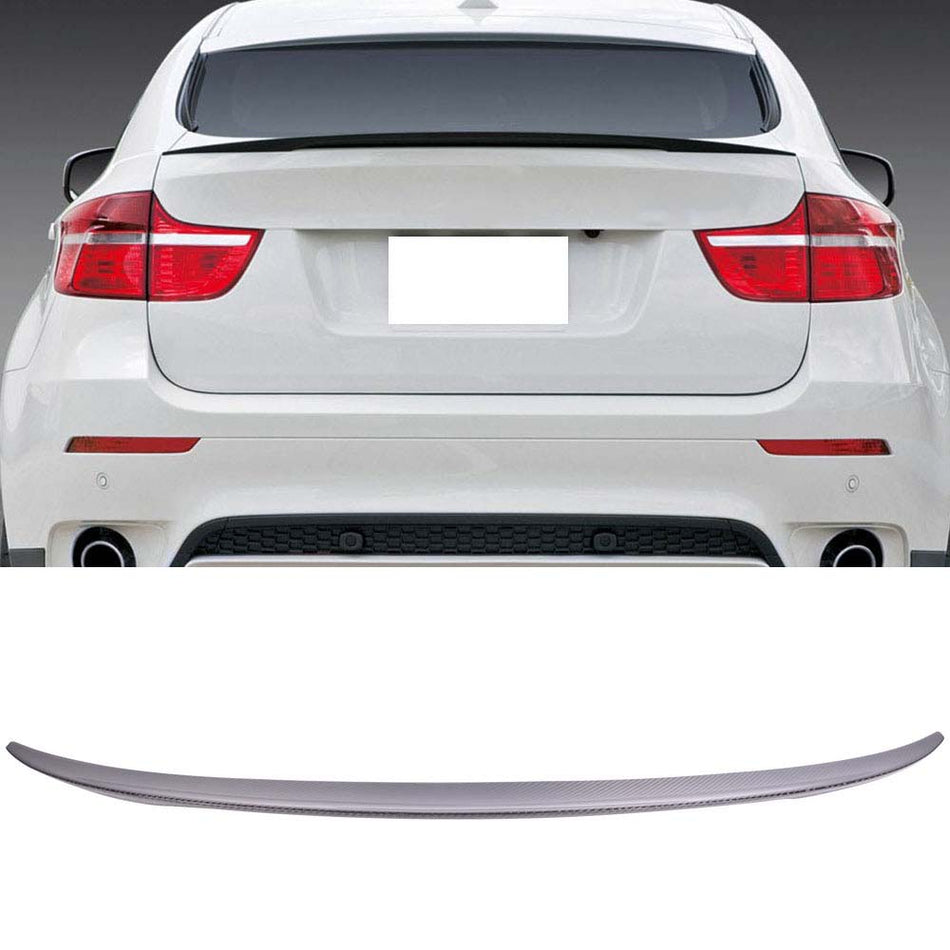 Rear Trunk Spoiler Wing Compatible With 2008-2014 BMW E71 X6, P Style Real Carbon Fiber Black by IKON MOTORSPORTS