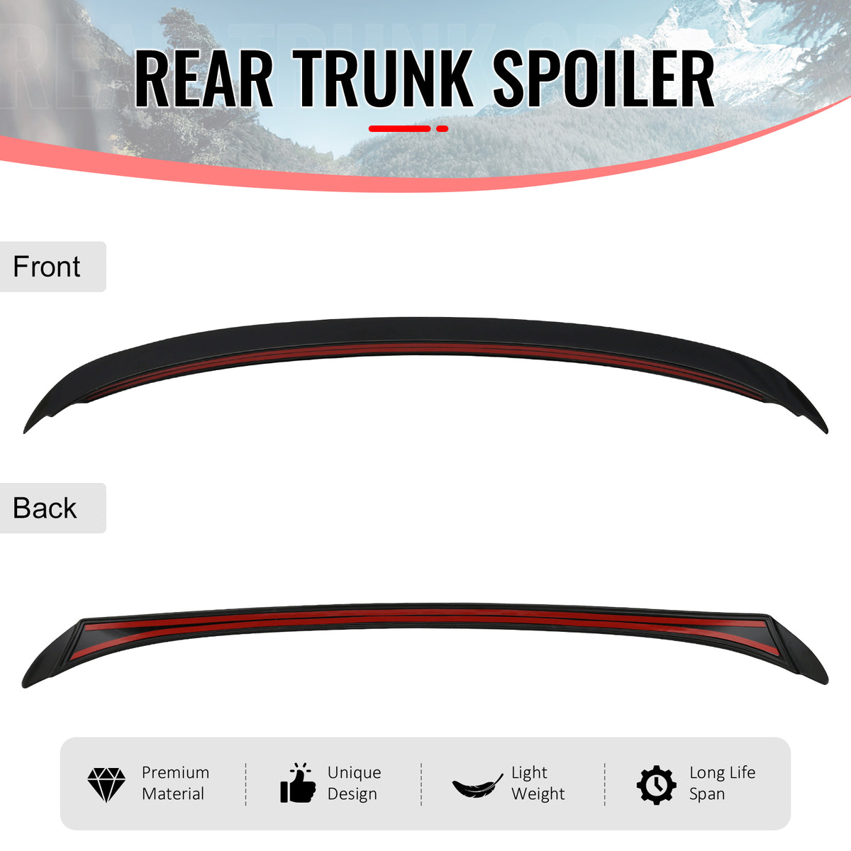 Fits 06-11 BMW 3-Series E90 4Dr AC Style Trunk Spoiler Painted #U668 Jet Black