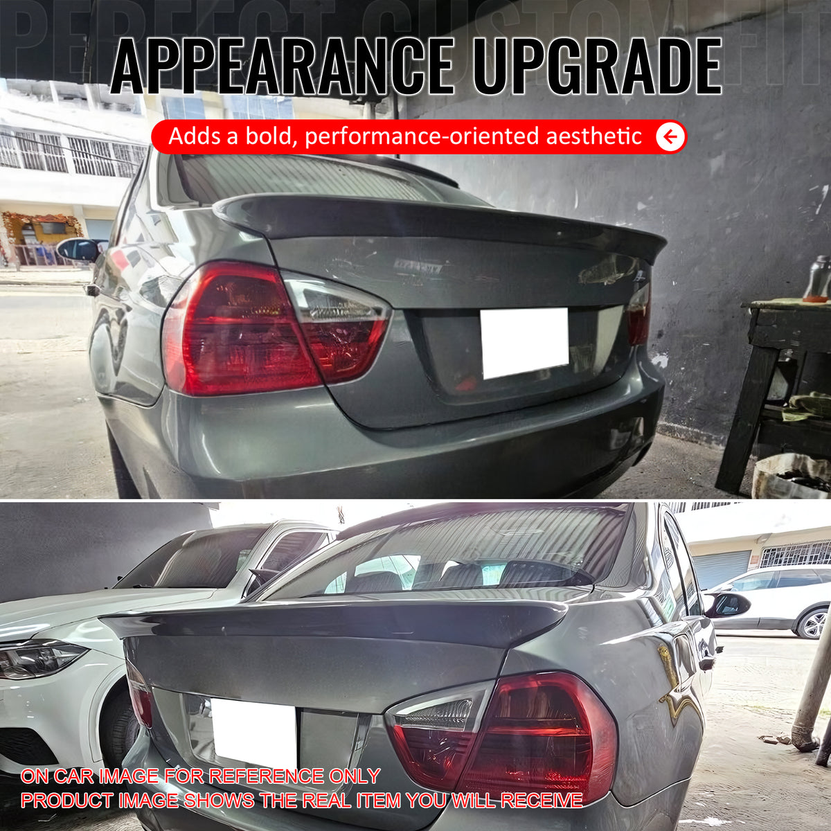 Fits 06-11 BMW 3-Series E90 4Dr AC Style Trunk Spoiler Painted #U668 Jet Black