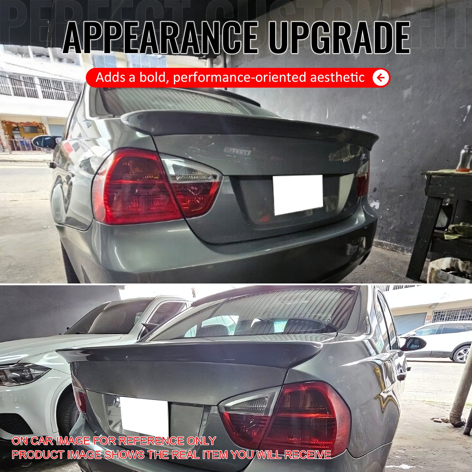 Fits 06-11 BMW 3-Series E90 4Dr AC Style Trunk Spoiler Painted #U668 Jet Black