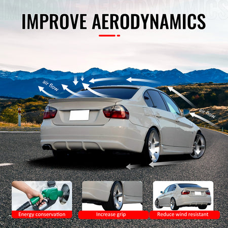 Fits 06-11 BMW 3-Series E90 4Dr AC Style Trunk Spoiler Painted #U668 Jet Black