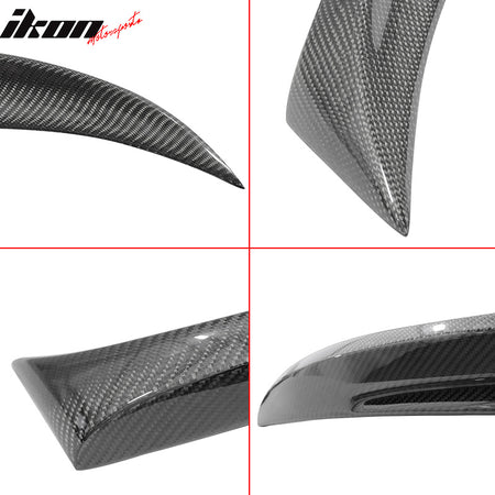 IKON MOTORSPORTS, Trunk Spoiler Compatible With 2005-2011 BMW 3-Series E90 4Dr Sedan , Matte Carbon Fiber M3 Style Rear Spoiler Wing, 2006 2007 2008 2009 2010