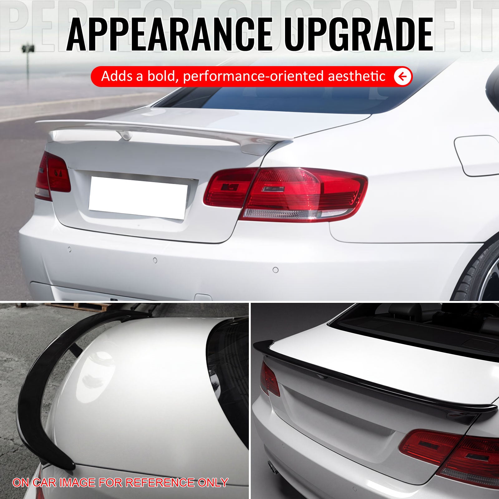 Fits 07-13 BMW E92 3 Series Coupe AC Style Rear Trunk Spoiler ABS #668 Jet Black