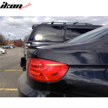 IKON MOTORSPORTS, Trunk Spoiler Compatible With 2007-2013 BMW E92 3 Series M3 , Matte Carbon Fiber P Style Rear Spoiler Wing, 2008 2009 2010 2011 2012