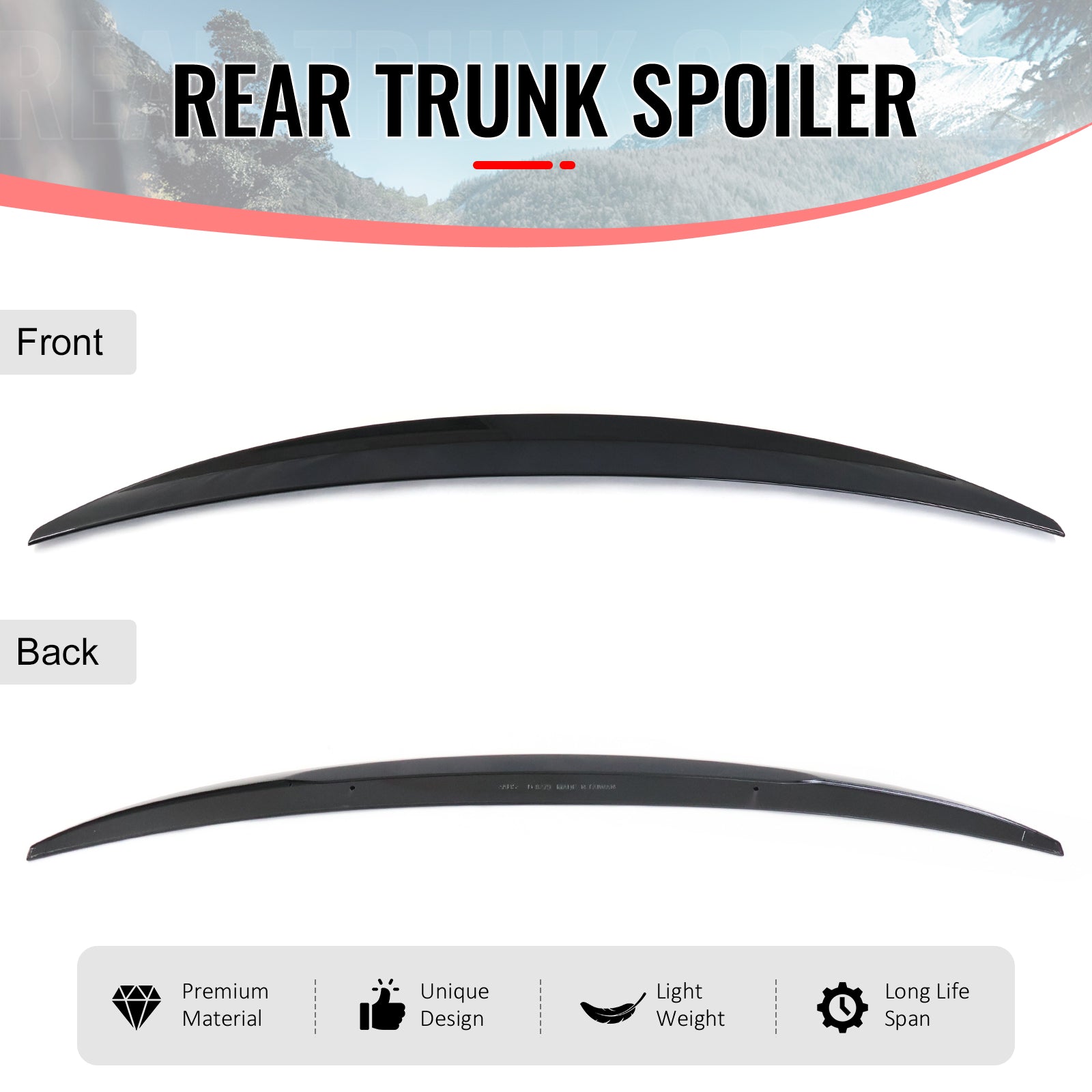 Fits 07-13 E92 Performance Painted #668 Jet Black Trunk Spoiler