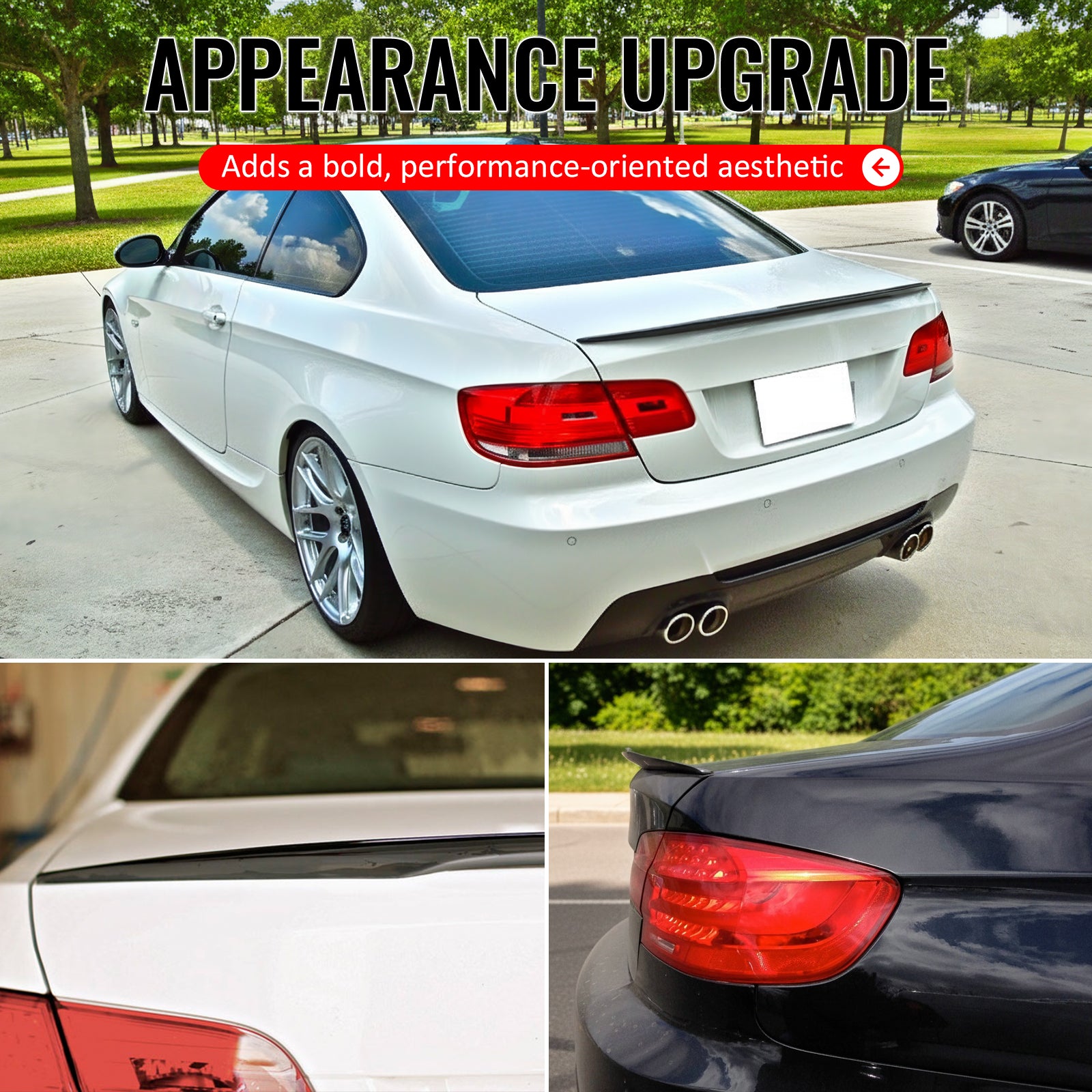 Fits 07-13 E92 Performance Painted #668 Jet Black Trunk Spoiler