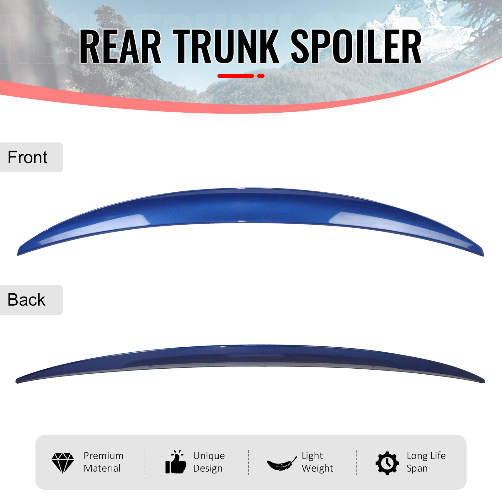 Fits 07-13 E92 Performance Painted #A51 Montego Blue Metallic Trunk Spoiler