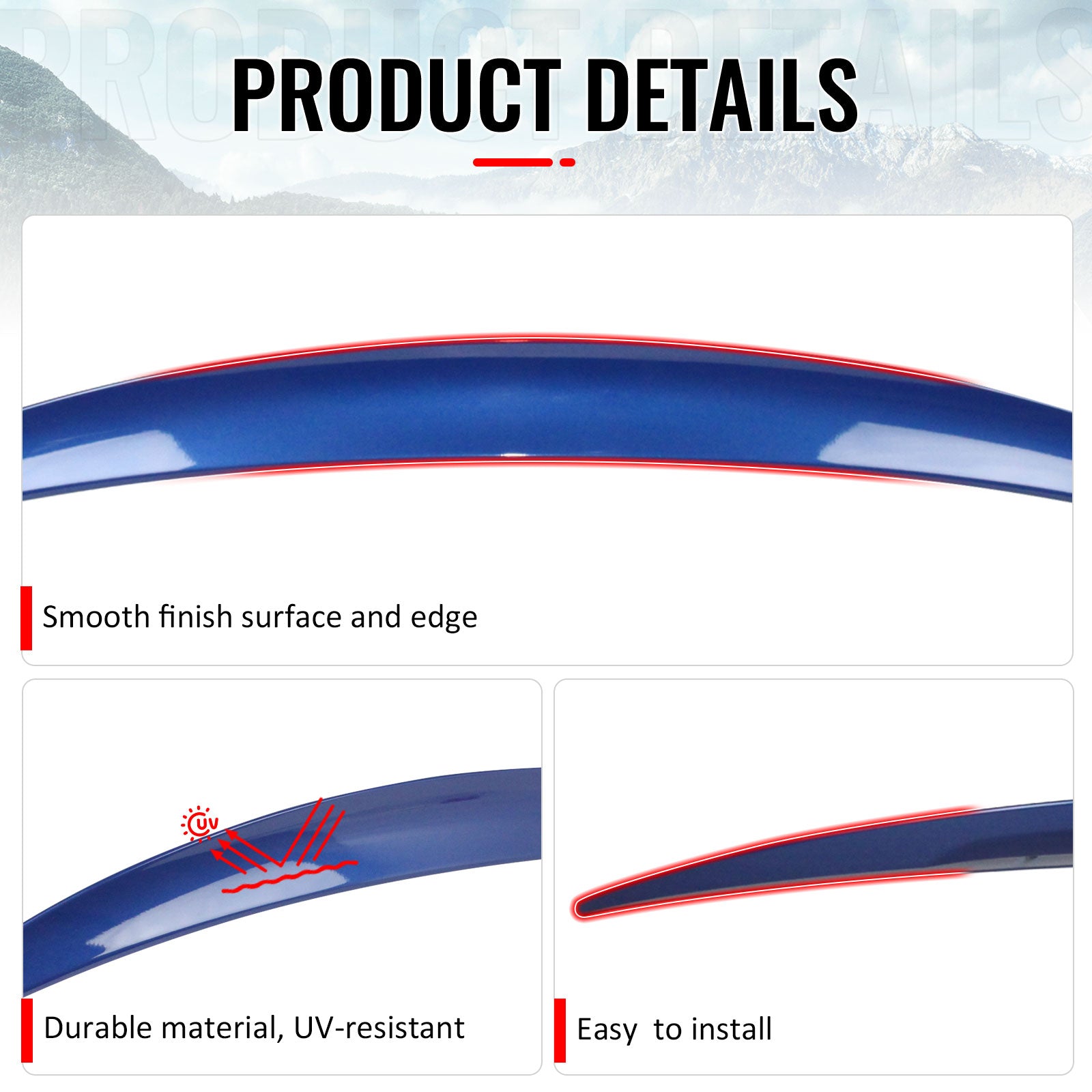 Fits 07-13 E92 Performance Painted #A51 Montego Blue Metallic Trunk Spoiler