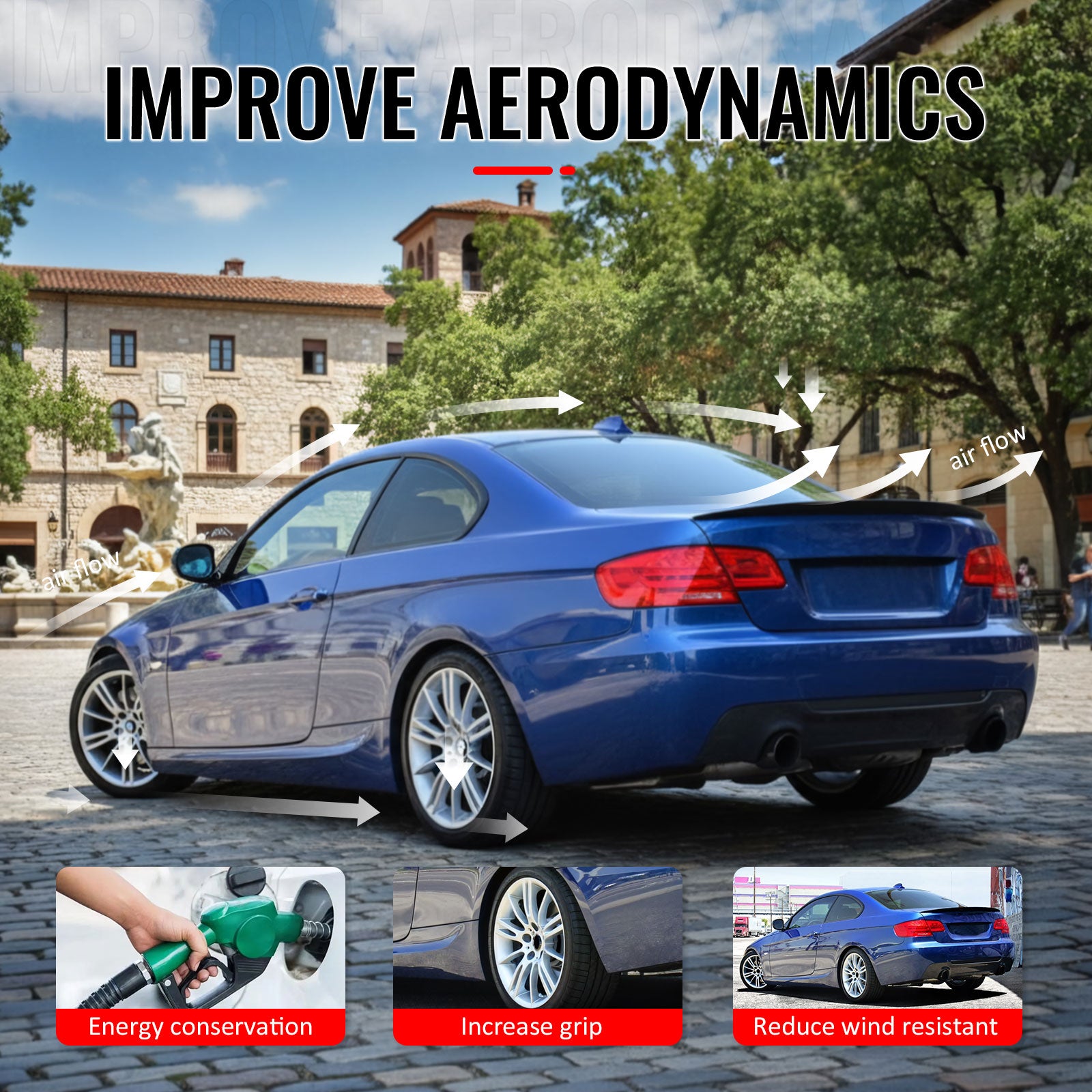 Fits 07-13 E92 Performance Painted #A51 Montego Blue Metallic Trunk Spoiler