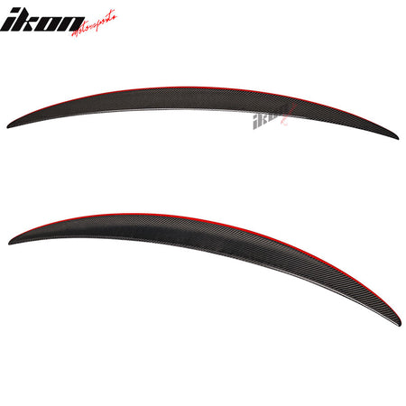 IKON MOTORSPORTS, Trunk Spoiler Compatible With 2007-2013 BMW 3-Series E93 Convertible, Matte Carbon Fiber P Style Rear Spoiler Wing, 2008 2009 2010 2011 2012