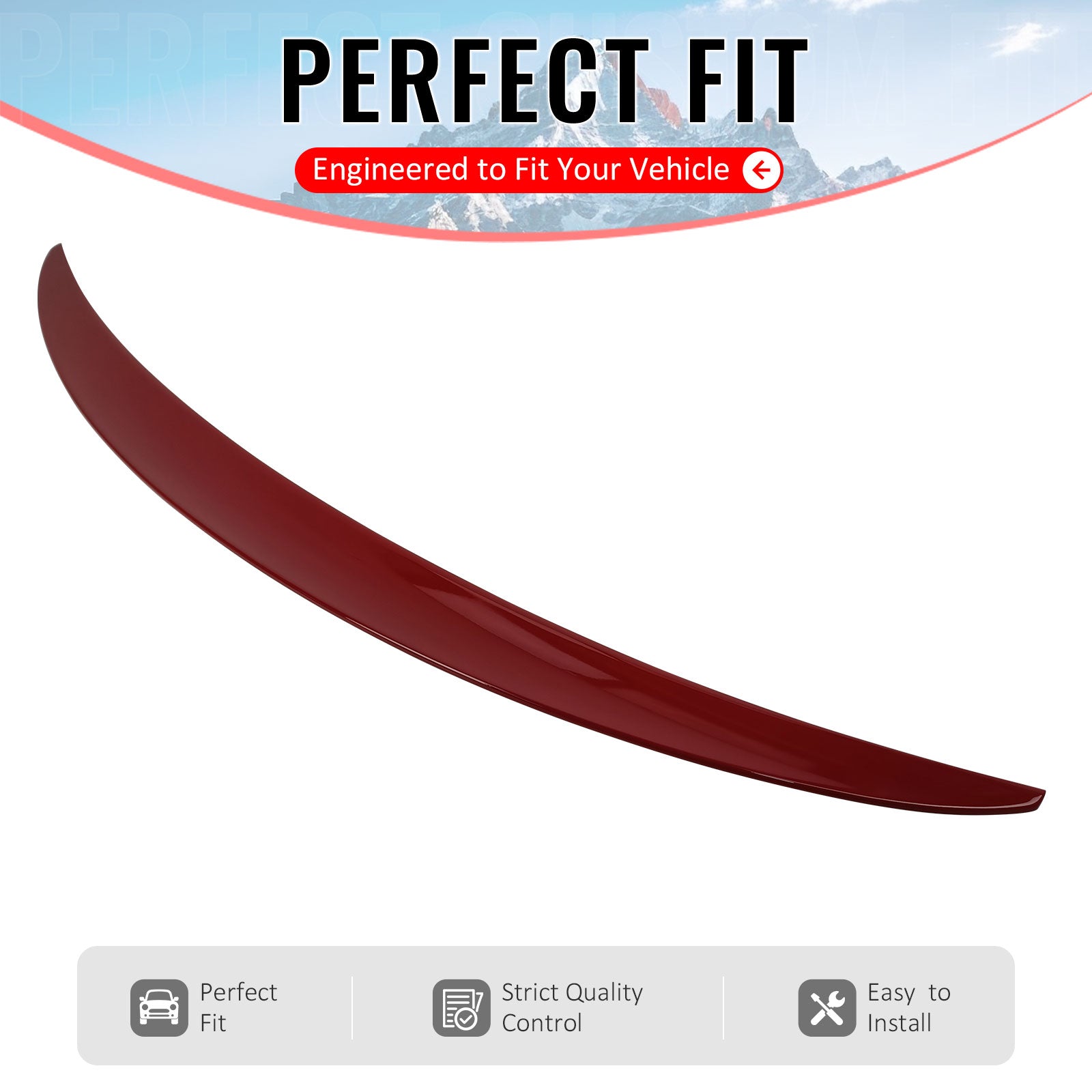 IKON MOTORSPORTS Trunk Spoiler Compatible With 2007-2013 BMW 3-Series E93 Convertible 2-Door, Performance Style Painted #A61 Crimson Red ABS Rear Wing