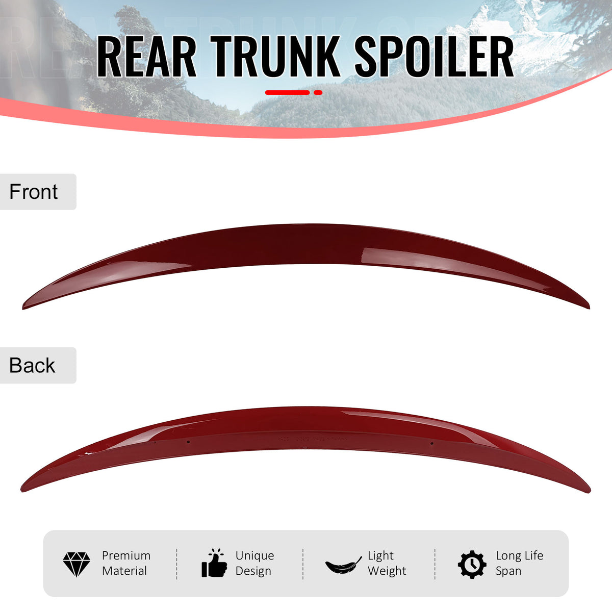 Fits 07-13 E93 Convertible Performance Painted #A61 Crimson Red Trunk Spoiler