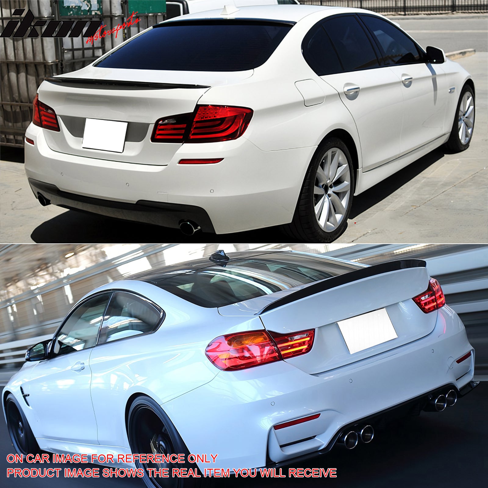 Pre-painted Trunk Spoiler Compatible With 2011-2016 BMW 5-Series F10, M5 Style Painted #354 Titanium Silver Metallic ABS Rear Tail Lip Deck Boot Wing Other Color Available by IKON MOTORSPORTS, 2012
