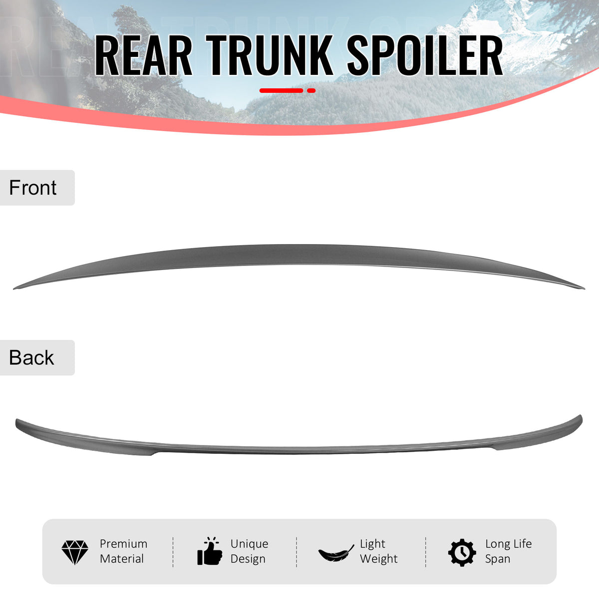 For 11-17 BMW F10 5-Series Trunk Spoiler Performance Style Rear Wing #354 Silver