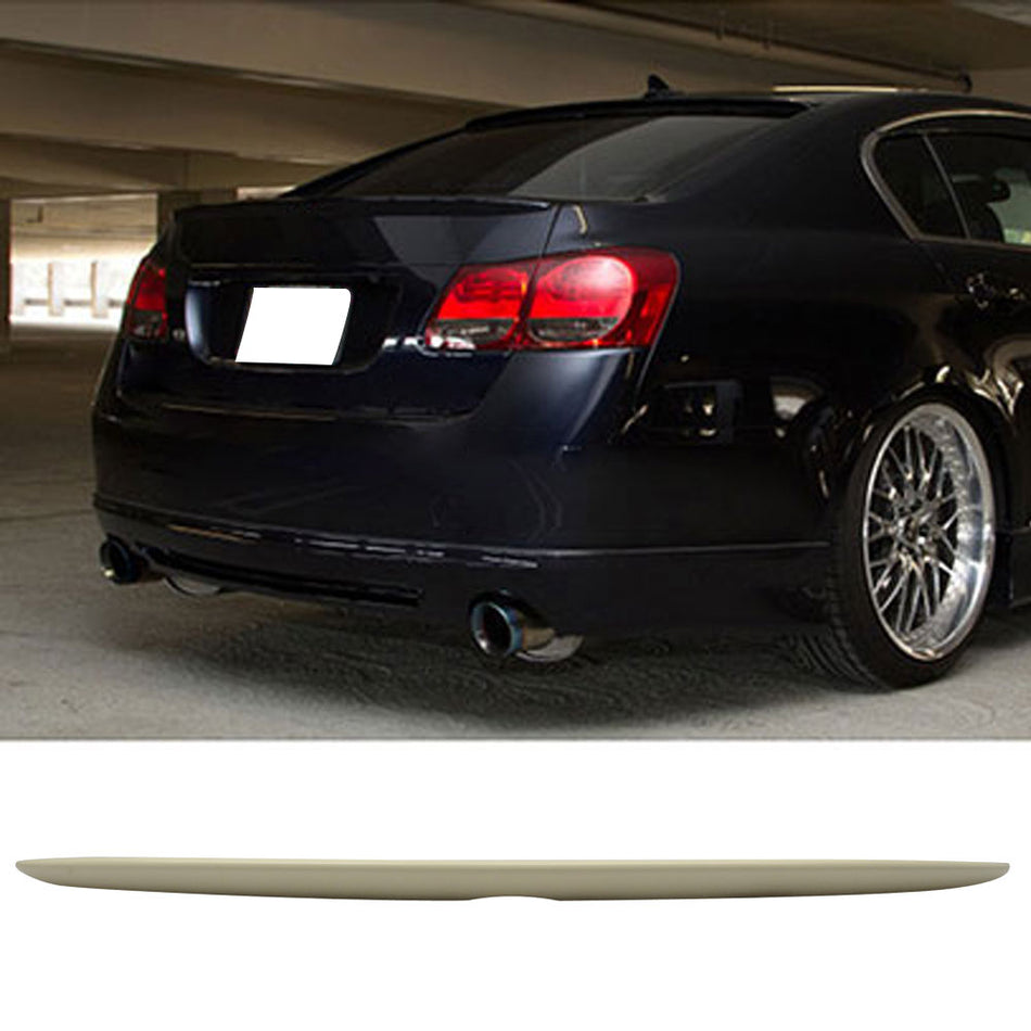 Compatible With 2006-2011 Lexus GS350 GS450 Black ABS Plastic Rear Tail Trunk Spoiler Wing