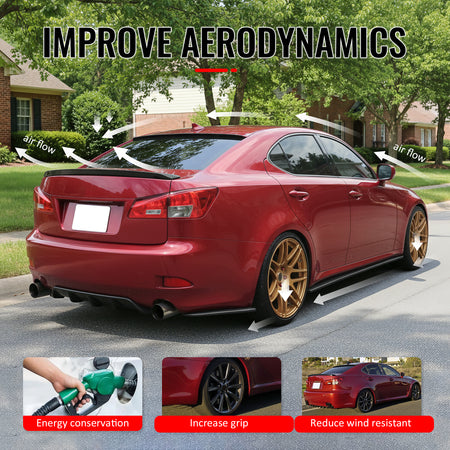 Fits 06-13 IS250 IS350 Sedan IS F Sport Style Trunk Spoiler ABS #212 Obsidian