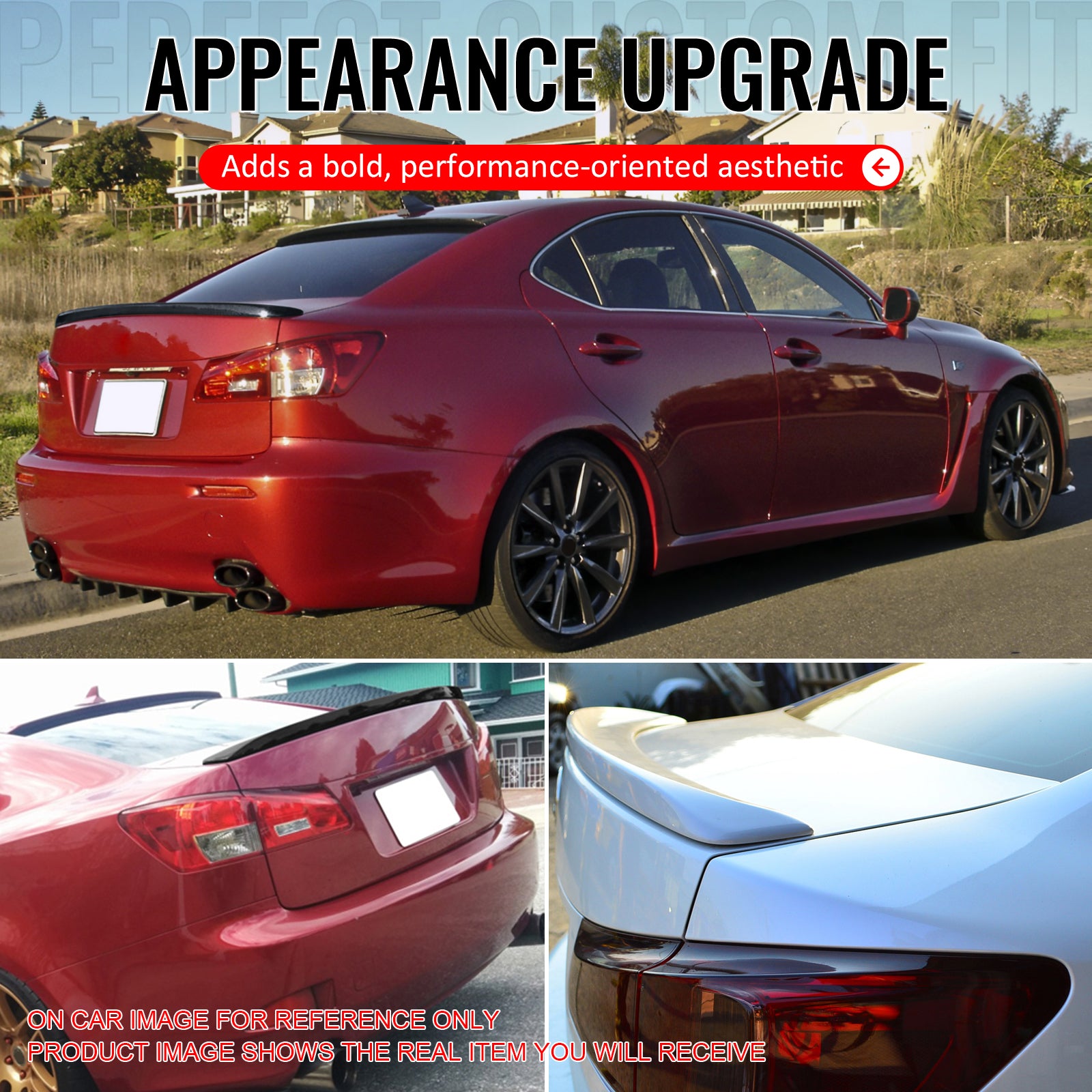 Fits 06-13 IS250 IS350 Sedan 4Dr IS F Sport Style Trunk Spoiler ABS #U202 Black