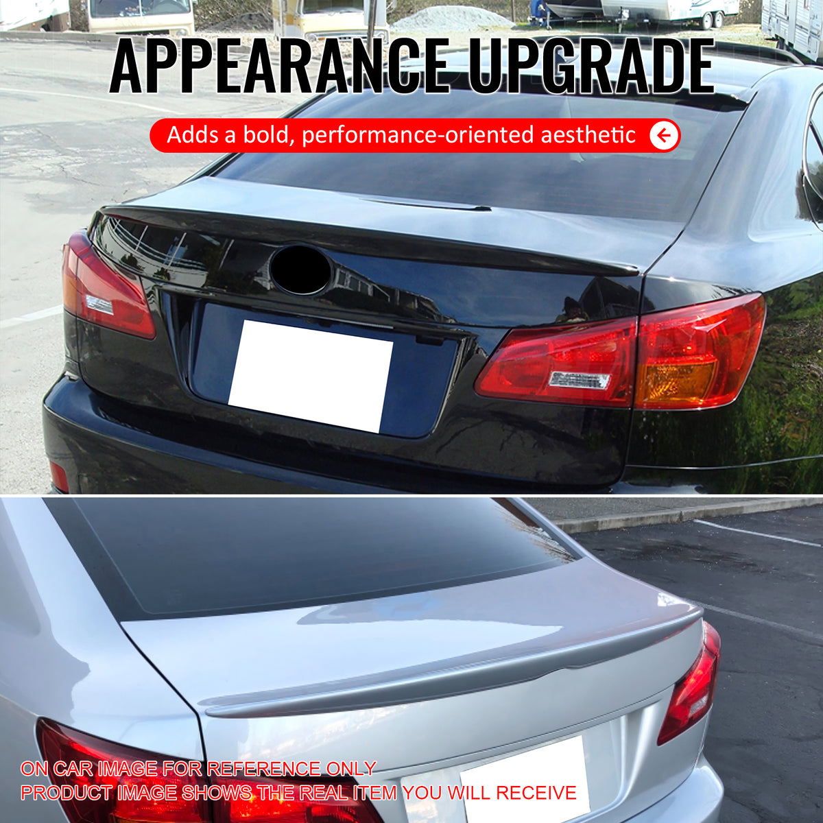 Fits 06-13 IS250 IS350 IS F 4Dr OE Style Trunk Spoiler ABS #3R1 Matador Red Mica