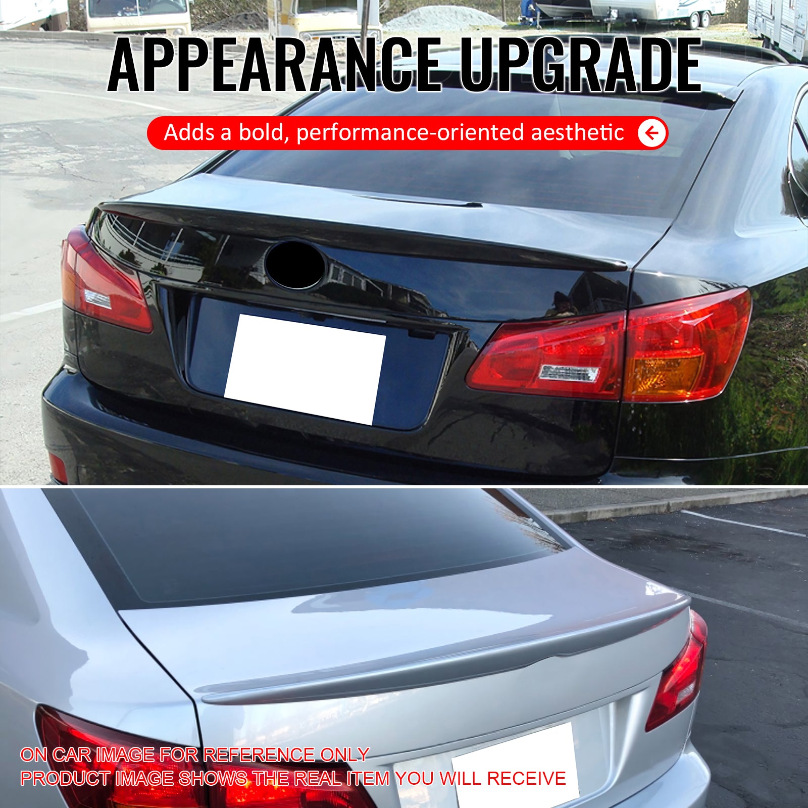 Fits 06-13 IS250 IS350 IS F 4Dr OE Style Trunk Spoiler ABS #3R1 Matador Red Mica
