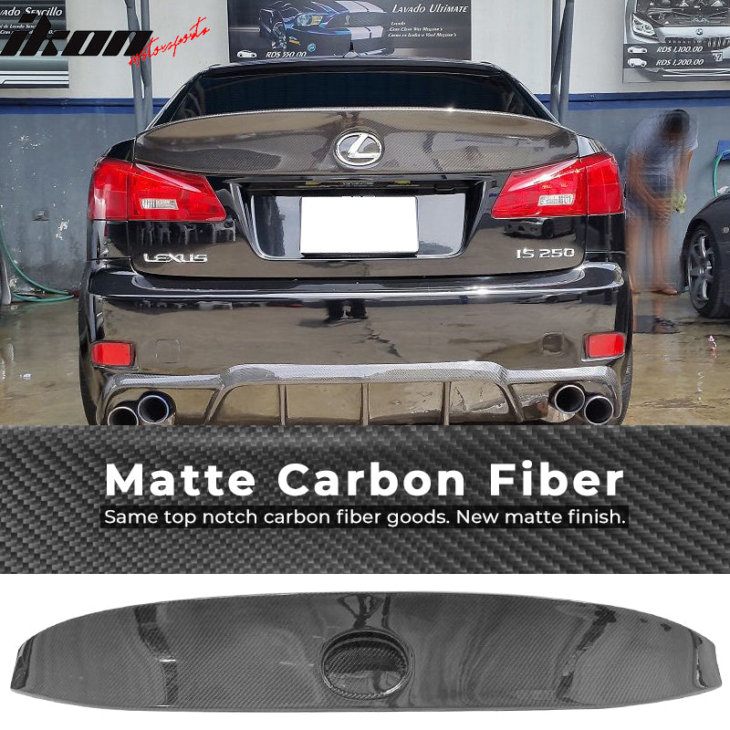 2006-2013 Lexus IS250 IS350 Sedan Matte Carbon Fiber Trunk Spoiler