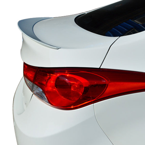 Trunk Spoiler Compatible With 2010-2015 Hyundai Elantra, Factory Style Unpainted ABS Added On Lip Wing by IKON MOTORSPORTS