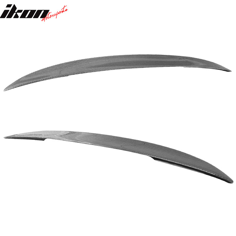 IKON MOTORSPORTS, Trunk Spoiler Compatible With 2011-2014 Volkswagen Jetta MK6 , Matte Carbon Fiber P Style Rear Spoiler Wing, 2012 2013