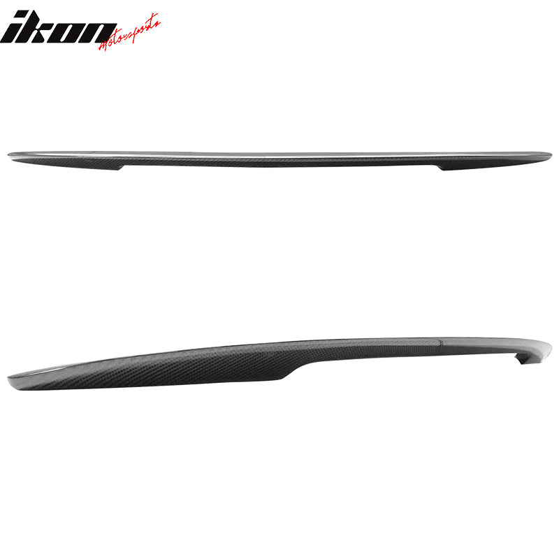 IKON MOTORSPORTS, Trunk Spoiler Compatible With 2011-2014 Volkswagen Jetta MK6 , Matte Carbon Fiber P Style Rear Spoiler Wing, 2012 2013