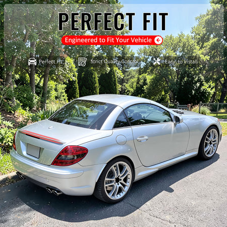 IKON MOTORSPORTS Trunk Spoiler Compatible With 2005-2010 Benz SLK-Class R171 Convertible 2-Door, AMG Style Painted #723 9723 Pewter Metallic ABS Rear Wing