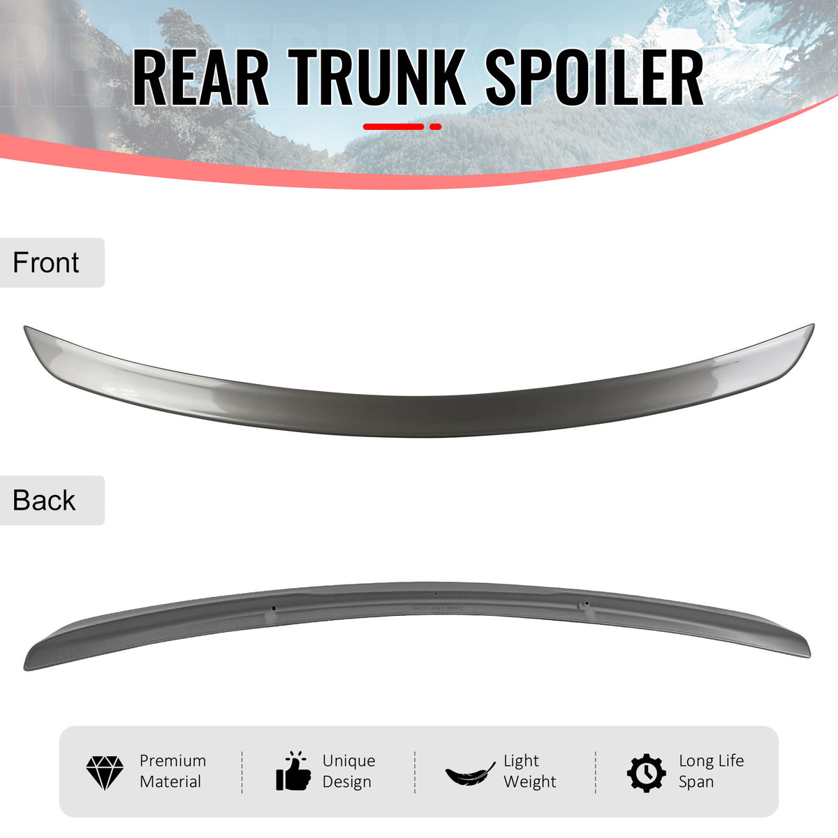Fits 05-10 SLK R171 Convertible AMG Painted #723 Pewter Metallic Trunk Spoiler