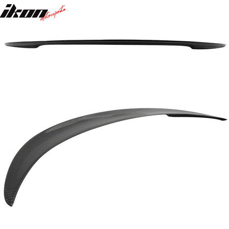 IKON MOTORSPORTS, Trunk Spoiler Compatible With 2013-2018 Mercedes-Benz W117 CLA Class Sedan , Matte Carbon Fiber ADH Style Rear Spoiler Wing, 2014 2015 2016 2017