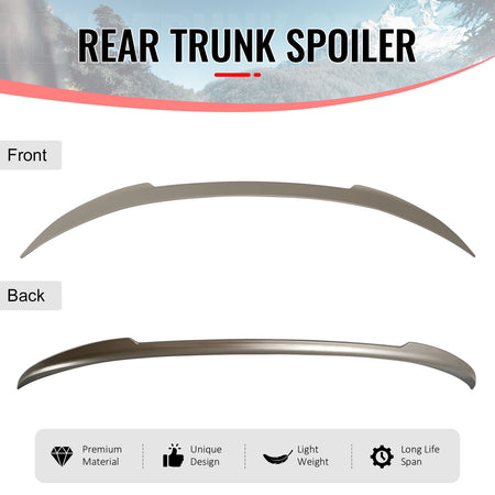 Fits 12-18 F12 V Style Painted #A92 Orion Silver Metallic Trunk Spoiler