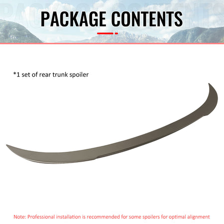 Fits 12-18 F12 V Style Painted #A92 Orion Silver Metallic Trunk Spoiler