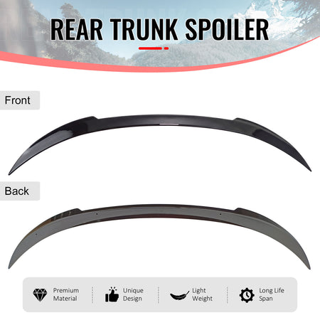 Fits 12-18 F12 V Style Painted #S23 WS23 X03 Ruby Black Metallic Trunk Spoiler