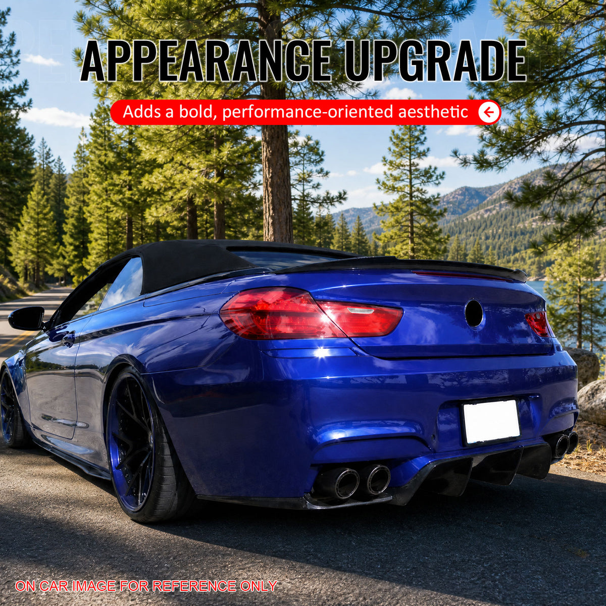Fits 12-18 F12 V Style Painted #S23 WS23 X03 Ruby Black Metallic Trunk Spoiler