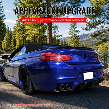 Fits 12-18 F12 V Style Painted #S23 WS23 X03 Ruby Black Metallic Trunk Spoiler