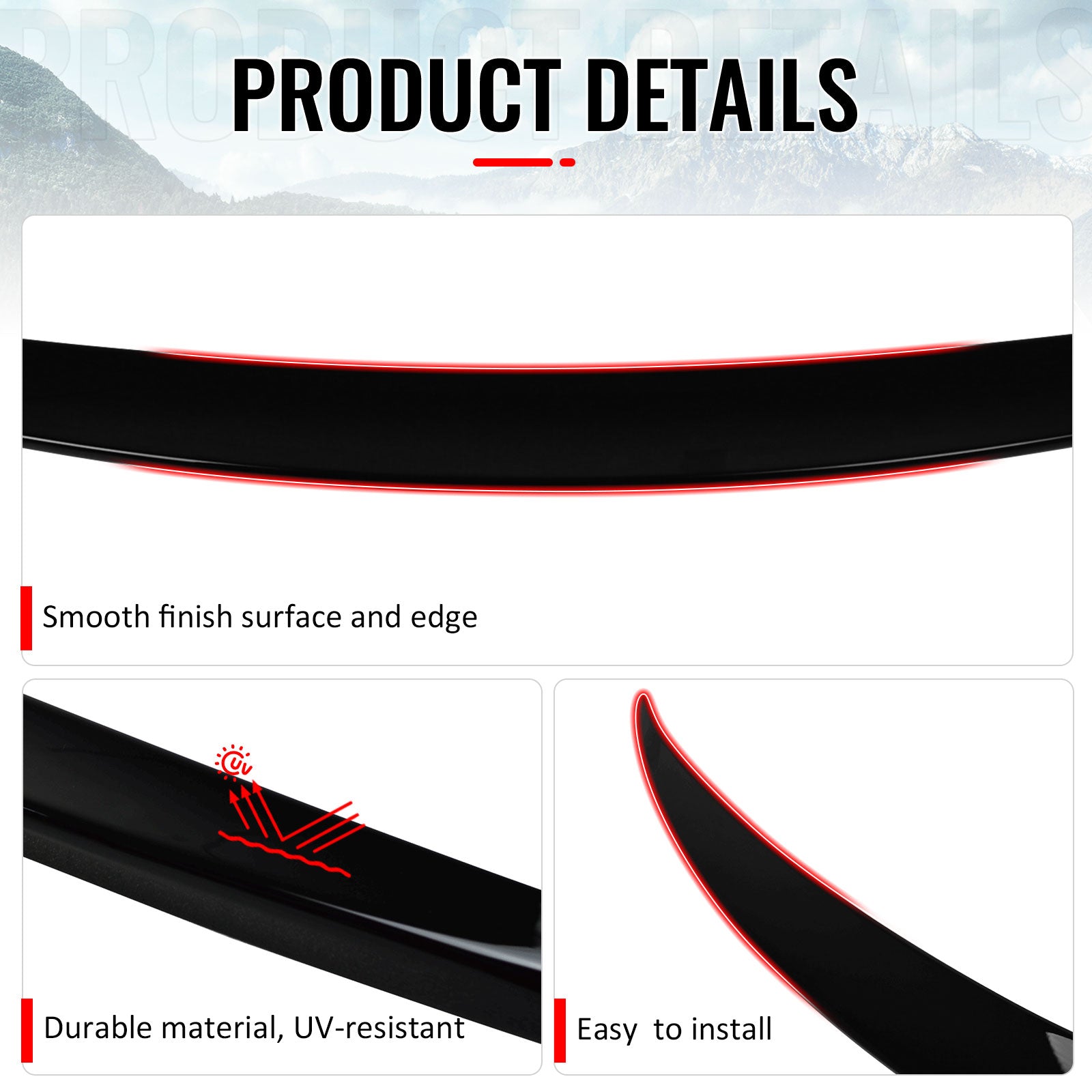 Fits 13-20 Benz SL-Class R231 D Style Rear Trunk Spoiler Painted #040 C040 Black