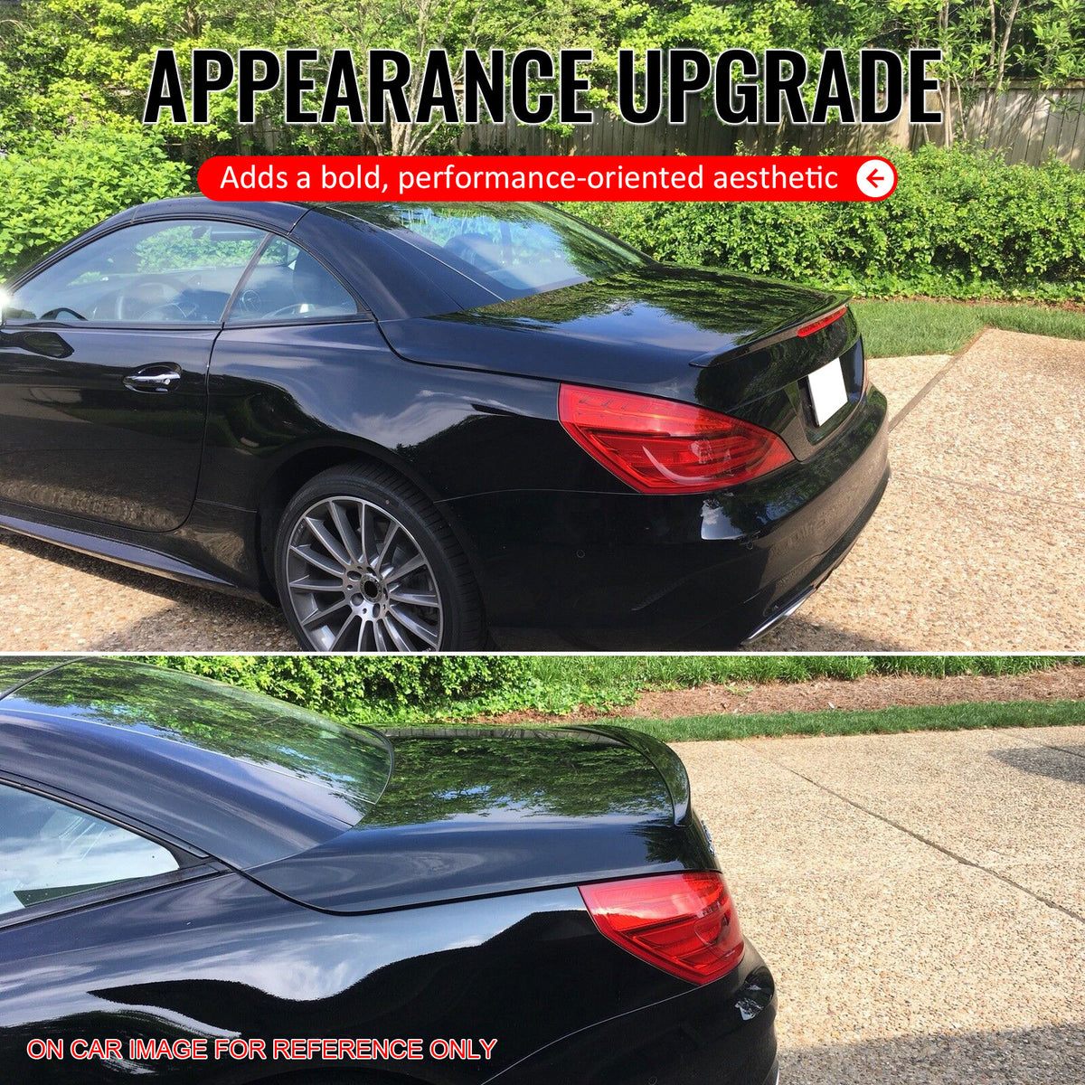 Fits 13-20 Benz SL-Class R231 D Style Rear Trunk Spoiler Painted #040 C040 Black