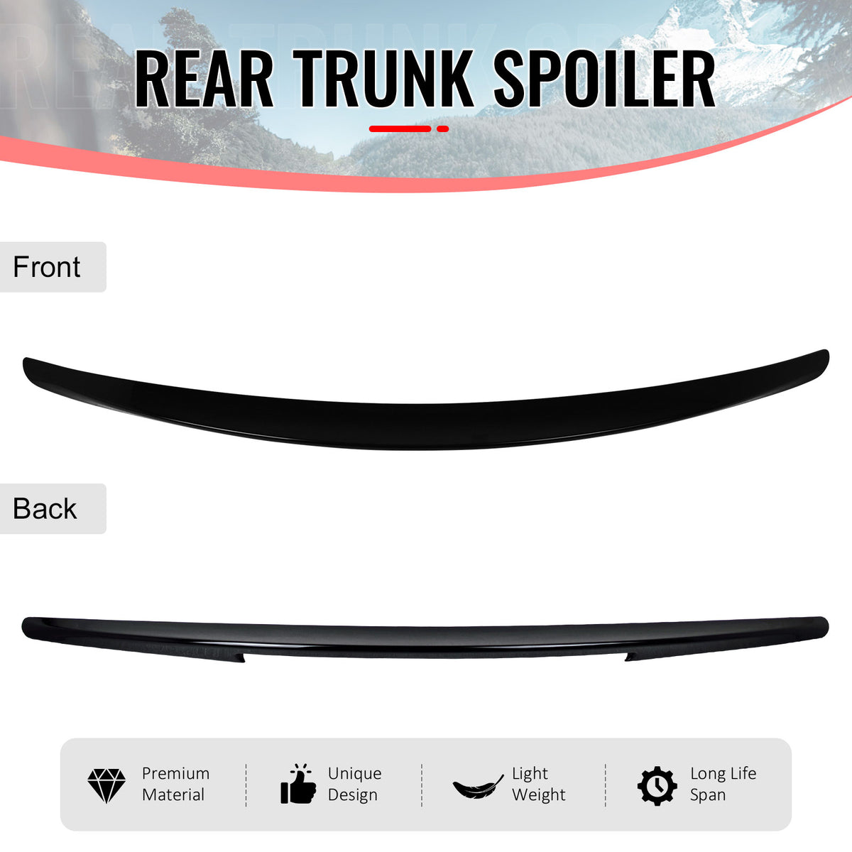 Fits 13-20 Benz SL-Class R231 D Style Rear Trunk Spoiler Painted #197 9197 Black