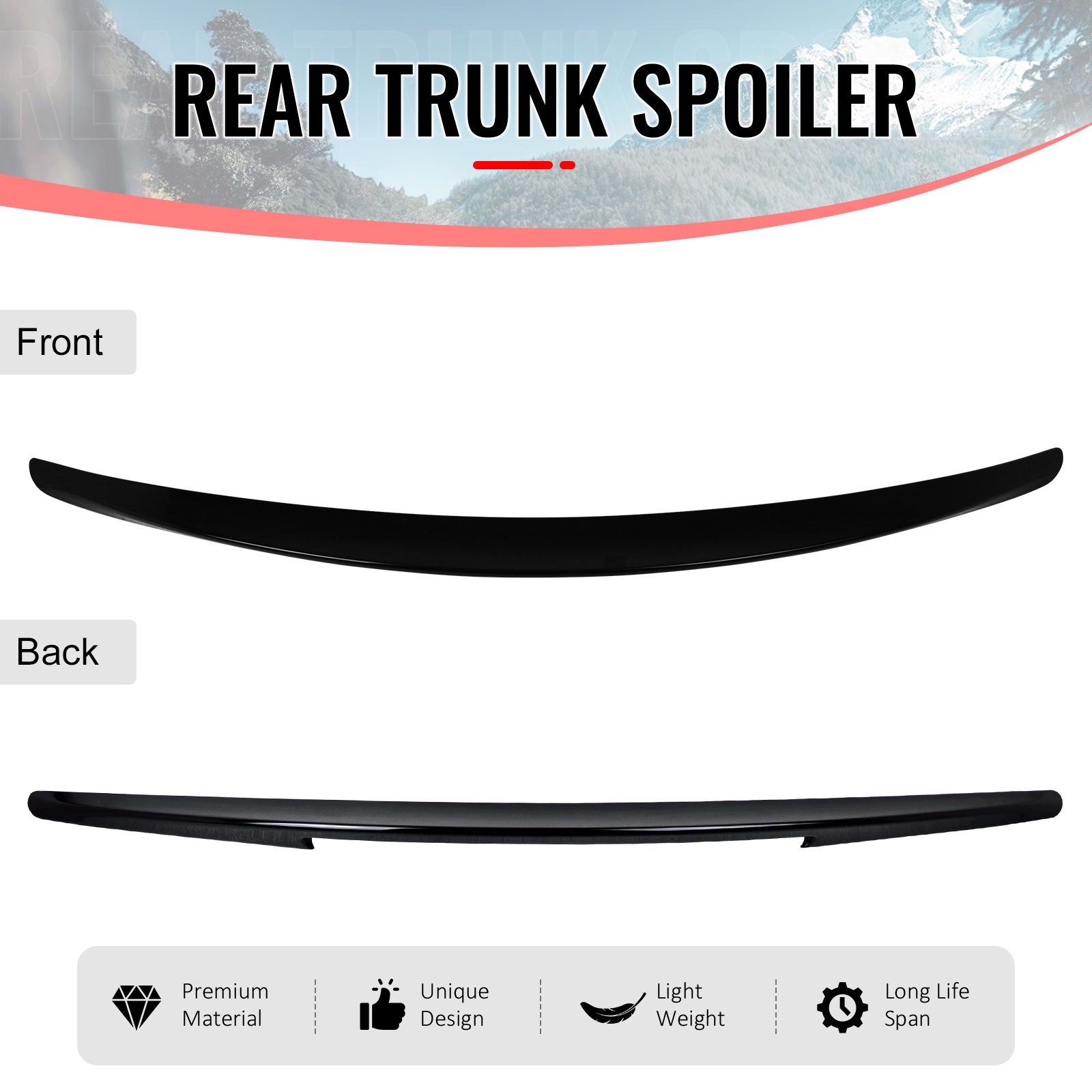 Fits 13-20 Benz SL-Class R231 D Style Rear Trunk Spoiler Painted #197 9197 Black