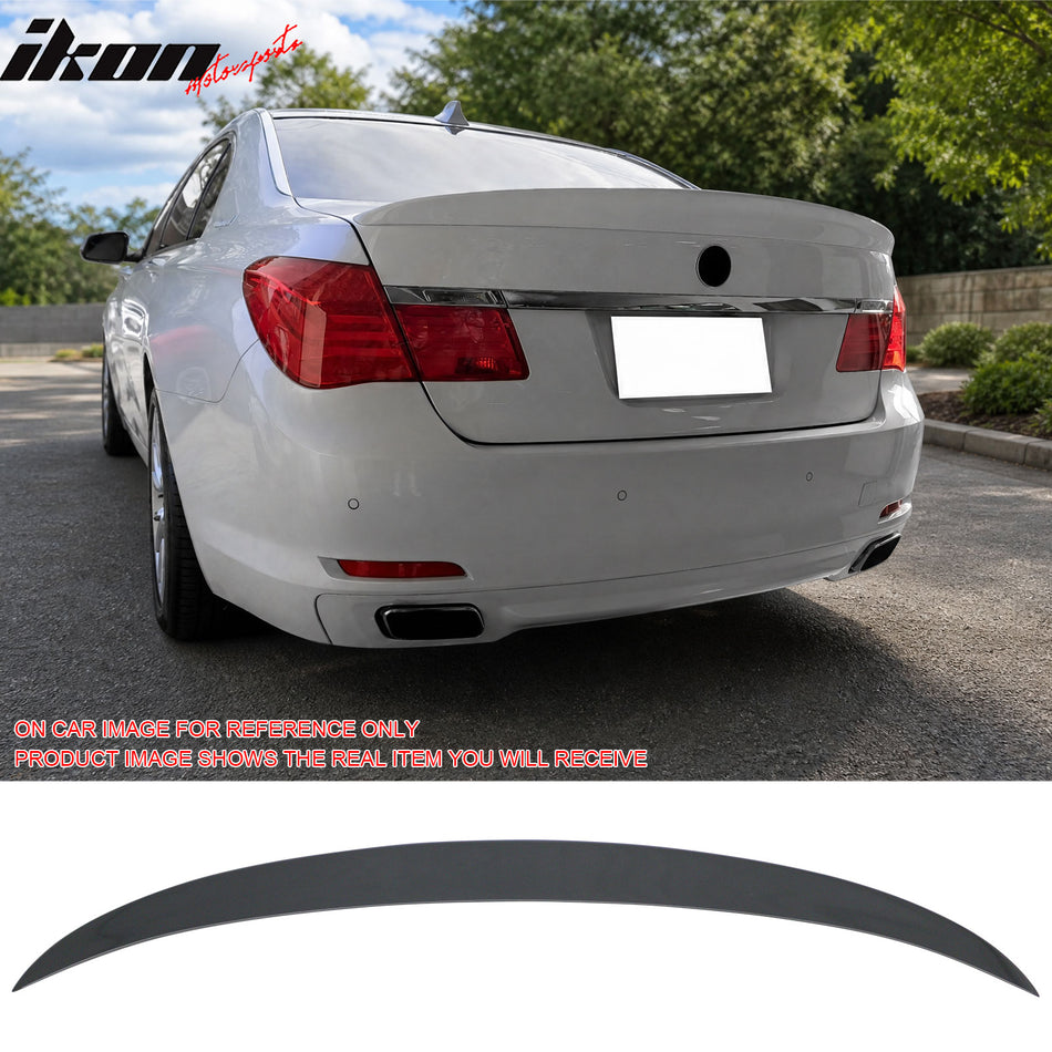 2009-2015 BMW F01 7-Series Duckbill Rear Trunk Deck Lid Spoiler Wing Lip AC Style Painted #A90 M27 N44 Dark Graphite Metallic ABS Plastic