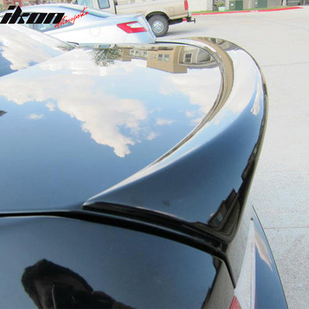 Pre-painted Trunk Spoiler + Front Splitter Compatible With 2006-2008 BMW 3 Series E90, Factory Style #475 Black Sapphire Rear other color available by IKON MOTORSPORTS