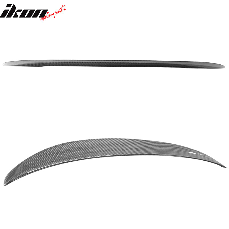 IKON MOTORSPORTS, Trunk Spoiler Compatible With 2014-2020 BMW 4-Series F32 Coupe , Matte Carbon Fiber P Style Rear Spoiler Wing, 2015 2016 2017 2018 2019