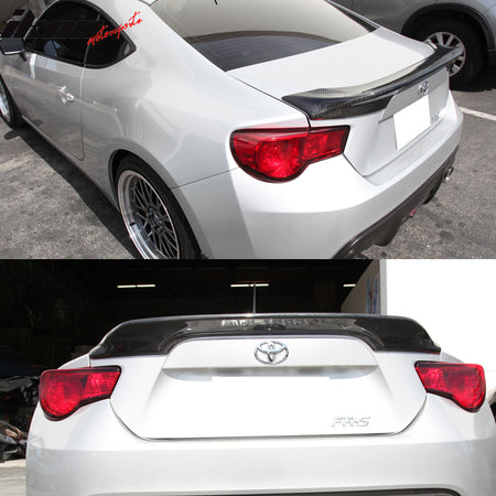 IKON MOTORSPORTS, Trunk Spoiler Compatible With 2013-2020 Scion FRS Subaru BRZ Toyota GT86 , Matte Carbon Fiber Rear Spoiler Wing, 2014 2015 2016 2017 2018 2019