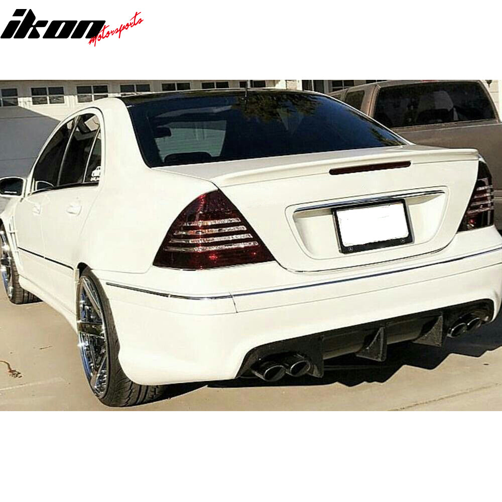 Fits 01-07 Benz W203 C-Class AMG Style Trunk Spoiler Lip Painted #189 Black Opal